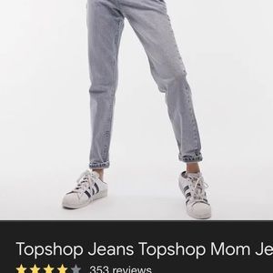 Topshop Mom Jeans with thigh rip size 29 with 30” inseam